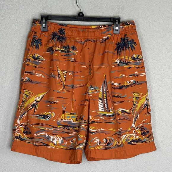 Polo Sport Size M Board Shorts Swim Sailboat Swordfish Fishing Ocean Colorful - Picture 2 of 6